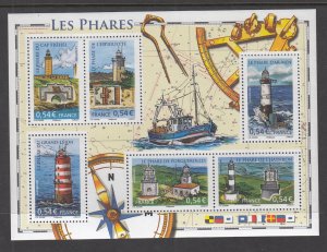 France 3371 Lighthouses Souvenir Sheet MNH VF