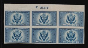 1935 Special Delivery Air Mail Sc 771 FARLEY imperf NGAI plate block CV $60 (P6