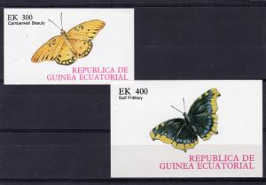 Equatorial Guinea 1977 Butterflies 2 S/S Imperforated Mi#A266/B266 MNH