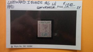 Leeward Islands 1890 Scott# 6 OG Light Hinged WMK 2