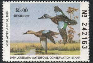 U.S.-LOUISIANA 1, STATE DUCK HUNTING PERMIT STAMP. MINT, NH. VF