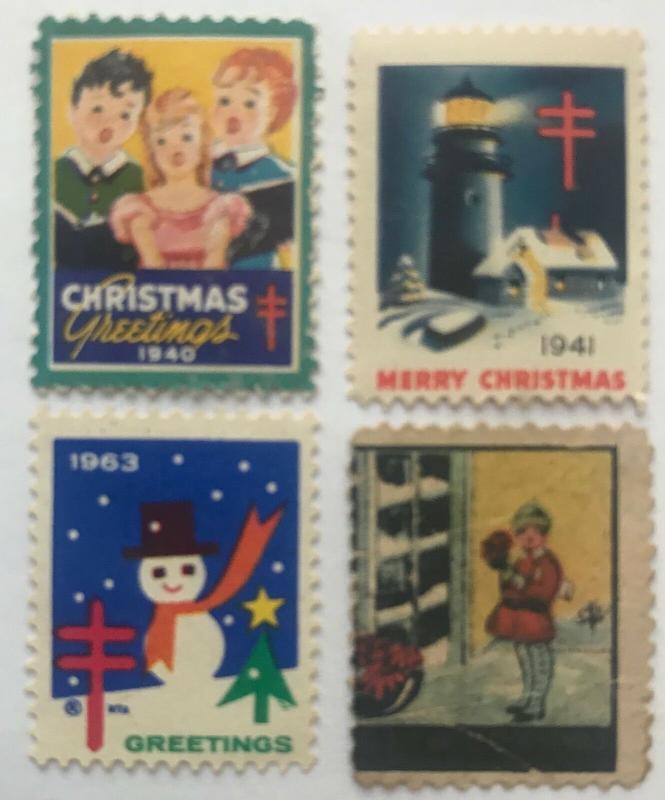 1940 1941 1963 Christmas Seal Stamps WX100 WX104 WX218