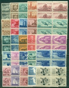 25 DIFFERENT SPECIFIC 3-CENT BLOCKS OF 4, MINT, OG, NH, GREAT PRICE! (33)