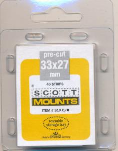 Prinz Scott Stamp Mount 33/27 mm - CLEAR - Pack of 40 (33x27  33mm)  PRECUT  910