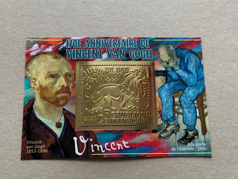 Art, Van Gogh 2023 year 6 blocks Foil. Gold perforated  NEW MNH**