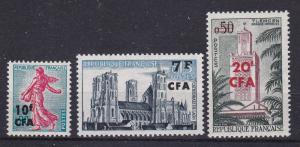 Reunion 340-42 Mint OG 1961 Surcharges