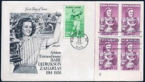 UNITED STATES FDC 18¢ Zaharias-Jones DUAL BLK 1981 Artmaster