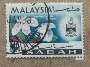 Sabah 1965 5c Orchid, used. Scott 19, CV $0.25. SG 426