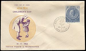 India 393, FDC, Children's Day