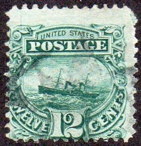 United States 117 - Used - 12c Ship / SS Adriatic (1869) (cv $130)