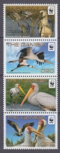 2011 Gambia 6499-6502strip WWF / Birds 6,40 €