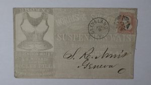 1860s Cleveland OH Norris Sheffield Suspension Waist Pills Quake Medicine Cover