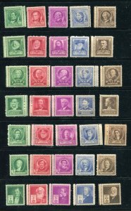 US Sc 859 - 893 1940 Famous Americans Complete Set 35 MNH CV $34.00