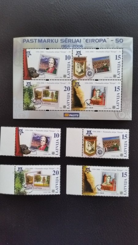 50th anniversary of EUROPA stamps - Latvia 1x Bl + 1x set ** MNH