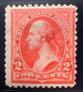 US Scott #251a Scarlet OG LH F 1894 Type 2 UNWMKD