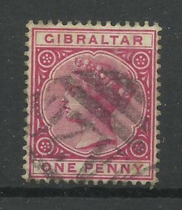 Gibraltar 1886 Sg 9, 1d Rose, Fine used. {C/W 490} 