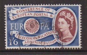Great Britain  #378  used  1960   europa   1 sh6p