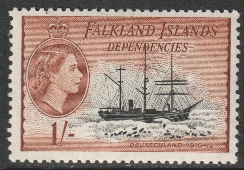 Falkland Islands Deps Scott 1L28 - SG G35, 1954 Ships 1/- MH*