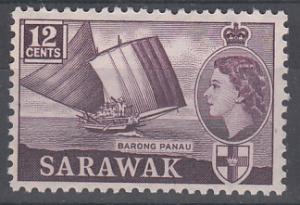 Sarawak 1955 Sc 203 0QEII 12c MNH