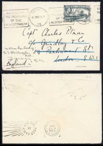 Gibraltar 1939 2d Grey on cover with Slogan pmk