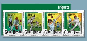 GUINEA BISSAU - 2015 - Cricket - Perf 4v Sheet - Mint Never Hinged