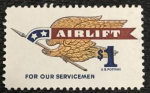 US #1341 MNG Single Eagle Airlift L3