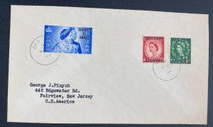 1950 Bahrain Cover To Fairview NJ Usa King George VI Silver Wedding Stamp