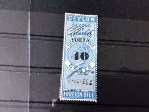 Ceylon Queen Victoria Foreign Bill Overprint Stamp Ref 56488