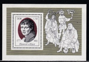 Germany - DDR # 1855, Heinrich von Kleist - Poet, Souvenir Sheet, Mint NH