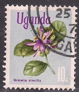 Uganda 1969 QE2 10c Flowers  used stamp  ( C1393 )