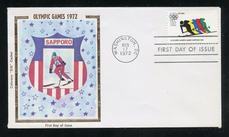 US C85 11c Air Mail 1972 Olympics UA Colorano cachet FDC