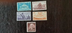 US Scott # 1029, 1060-1063; 5 Mint stamps of 1954; MNH, og, F/VF centering