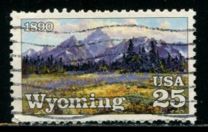 2444 US 25c Wyoming Statehood, used