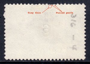 CANADA  — SCOTT O30v — 1952 20¢ OFFICIAL — DOUBLE G OVPT. — UNIQUE ERROR W/CERT