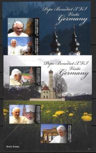 ANTIGUA SGMS4346/7 2011 POPE BENEDICT VISITS GERMANY MNH