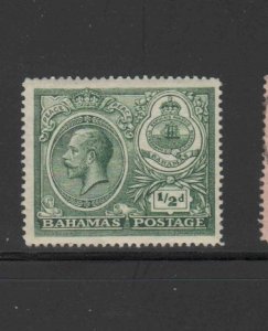 BAHAMAS #65  1925  1/2p KING GEORGE V & SEAL OF BAHAMAS   MINT VF LH  O.G