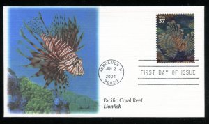 US 3831h Pacific Coarl Reef Lionfish UA Fleetwood cachet FDC DP