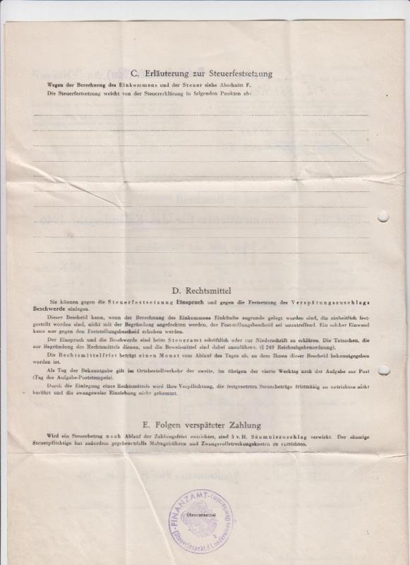 GERMANY 1947, FINANZAMT (STEUERAMT) des KREISES OBERBARNIM, 24pf RATED