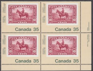 Canada - #911 Canada '82 International Youth Exhibition RCMP Plate Block - MNH