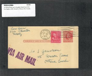 1952 Prexie Cover 2c Adams Los Angeles CA Airmail