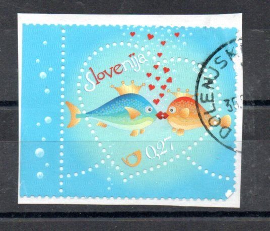 SLOVENIA - 2009 - FISH - HEART - VALENTINE'S DAY - Used - Unstucked -