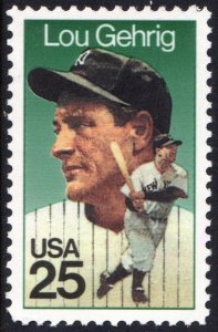 SC#2417 25¢ Lou Gehrig Single (1989) MNH