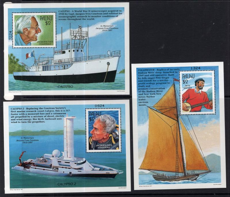 Palau 437-439 Souvenir Sheets MNH VF