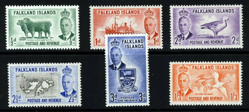 FALKLAND ISLANDS King George VI 1952 Part Set to 1/3d. SG 172 to SG 181 MNH