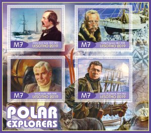 Stamps. Polar Explorers  2019 year 1+1 sheets perforated