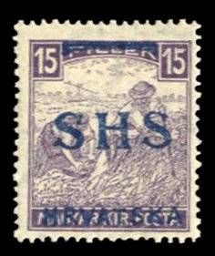 Yugoslavia #2L5 Cat$150, 1918 15f violet, hinged