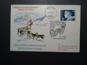 Austria 1980 Dog Sled Event Card / Light Top Creasing - Z12583