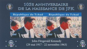 Chad 2022 MNH JFK Stamps John F Kennedy US Presidents Politicians 2v IMPF M/S IV 