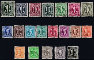 Germany Sc# 3N1 / 3N20 A.M.G 1945 - 1946 used complete set CV $741.65