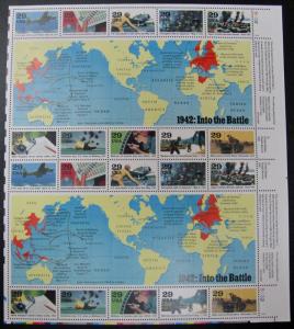 US #2697 World War II Full Sheet of 2 Sheets; MNH (15.00)